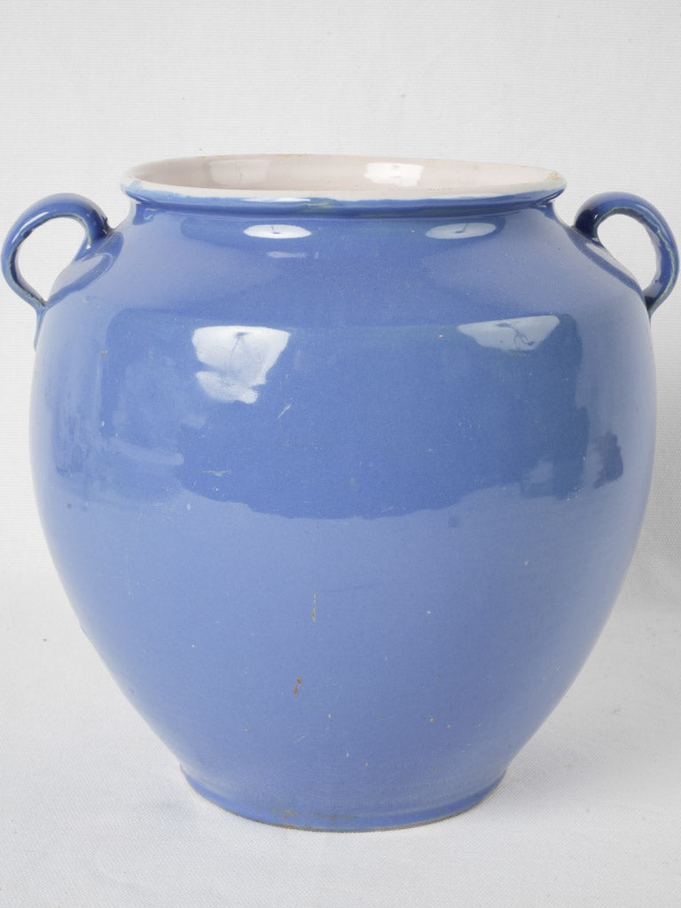 Charming 1900s blue glazed table lamp