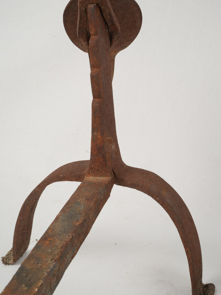 Functional 19th-century rotisserie andirons