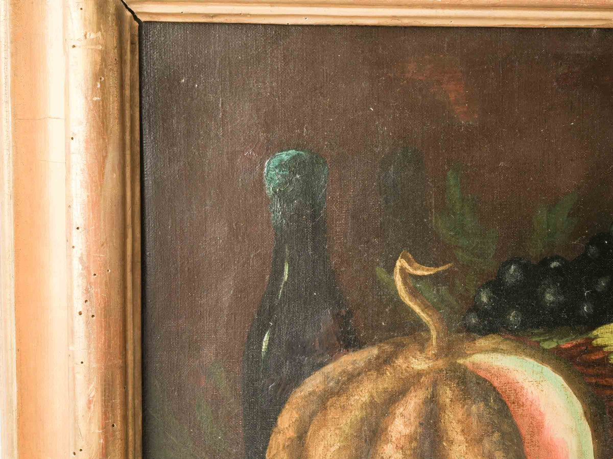 18th-Century French Still Life w/ Melon and Grapes - 23¼" x 27¼"