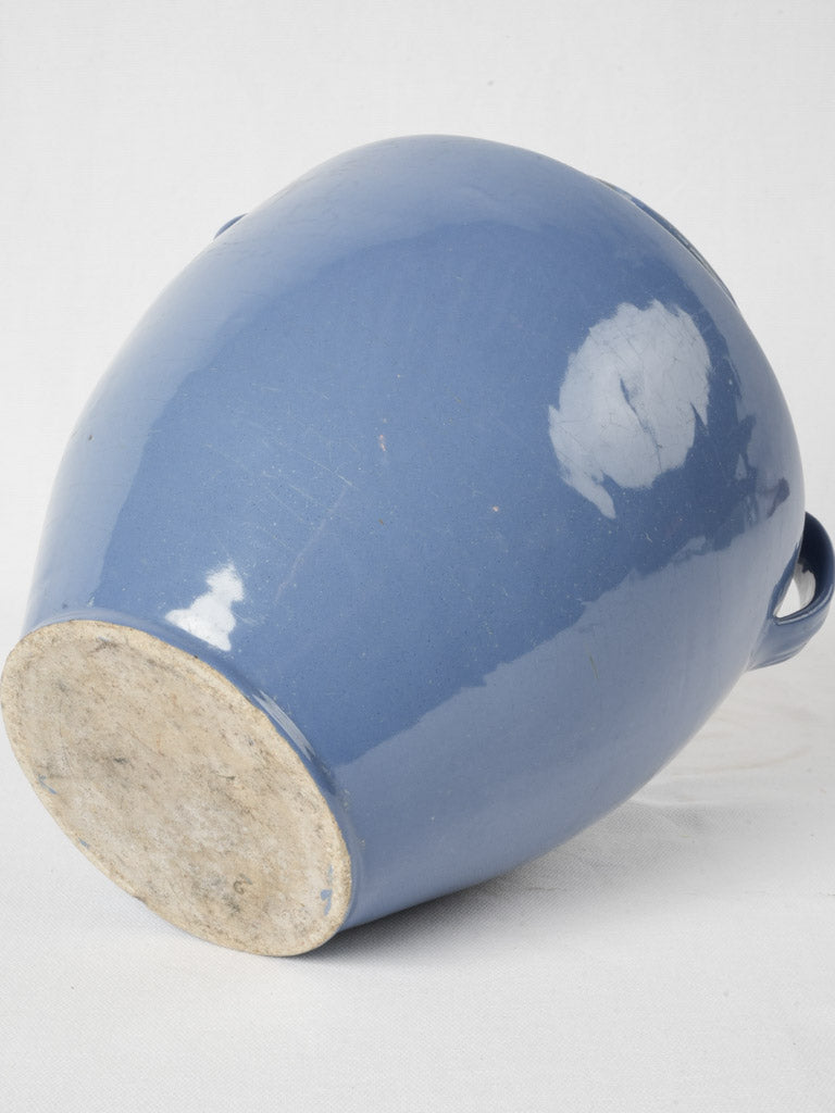 Vintage blue terracotta flower vase