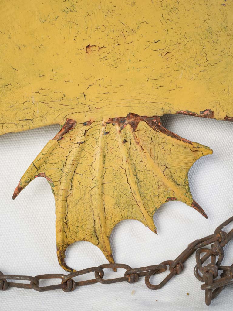 Large Antique French Restaurant Sign, Yellow Fish - 27½"