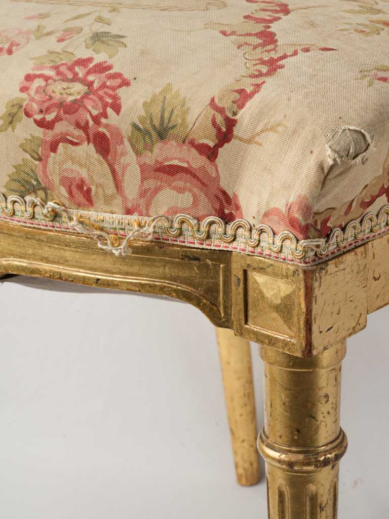 Rose cream and green upholstery chair