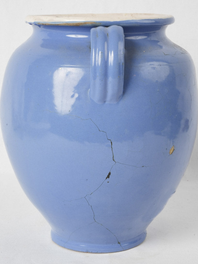 Quaint Blue Glazed French Table Lamp