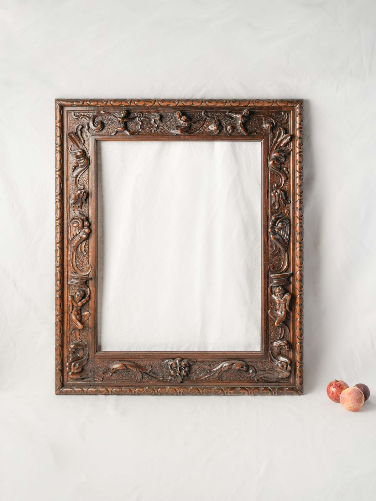 Large Antique French Carved Oak Renaissance Revival Frame - 38½" x 32¾"