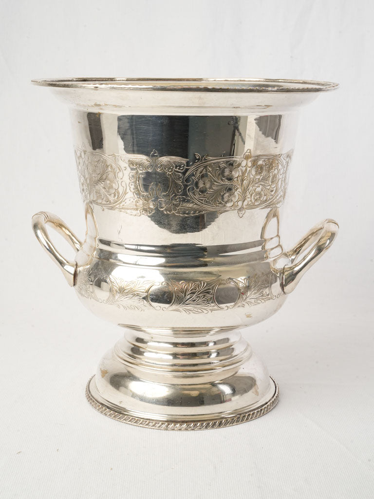 English Silver-Plated Champagne Cooler in Medici Urn Form - 11½"