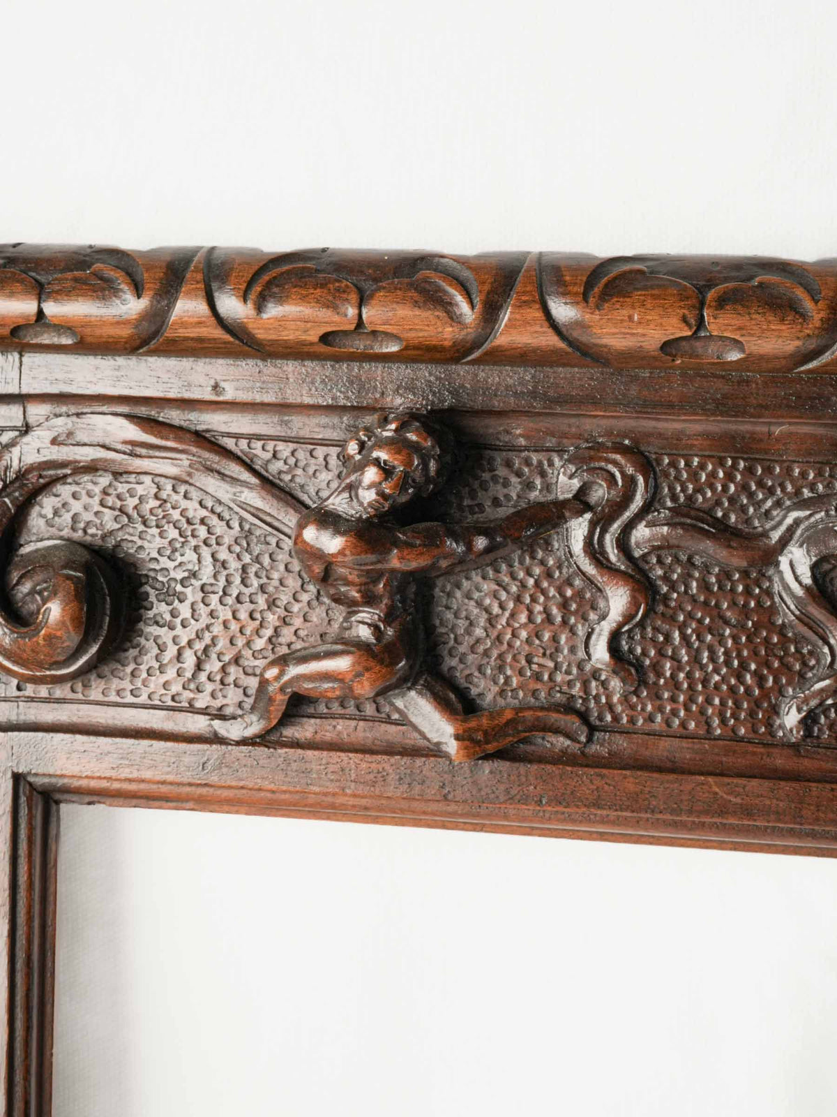 Large Antique French Carved Oak Renaissance Revival Frame - 38½" x 32¾"