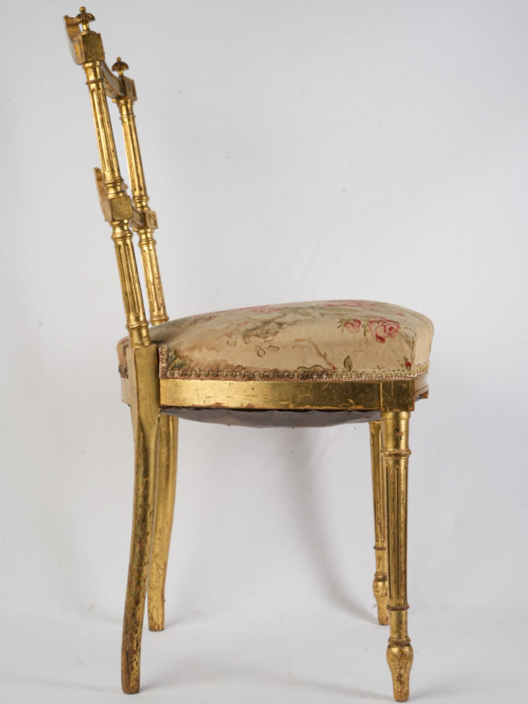 Refined French gilded wood chair