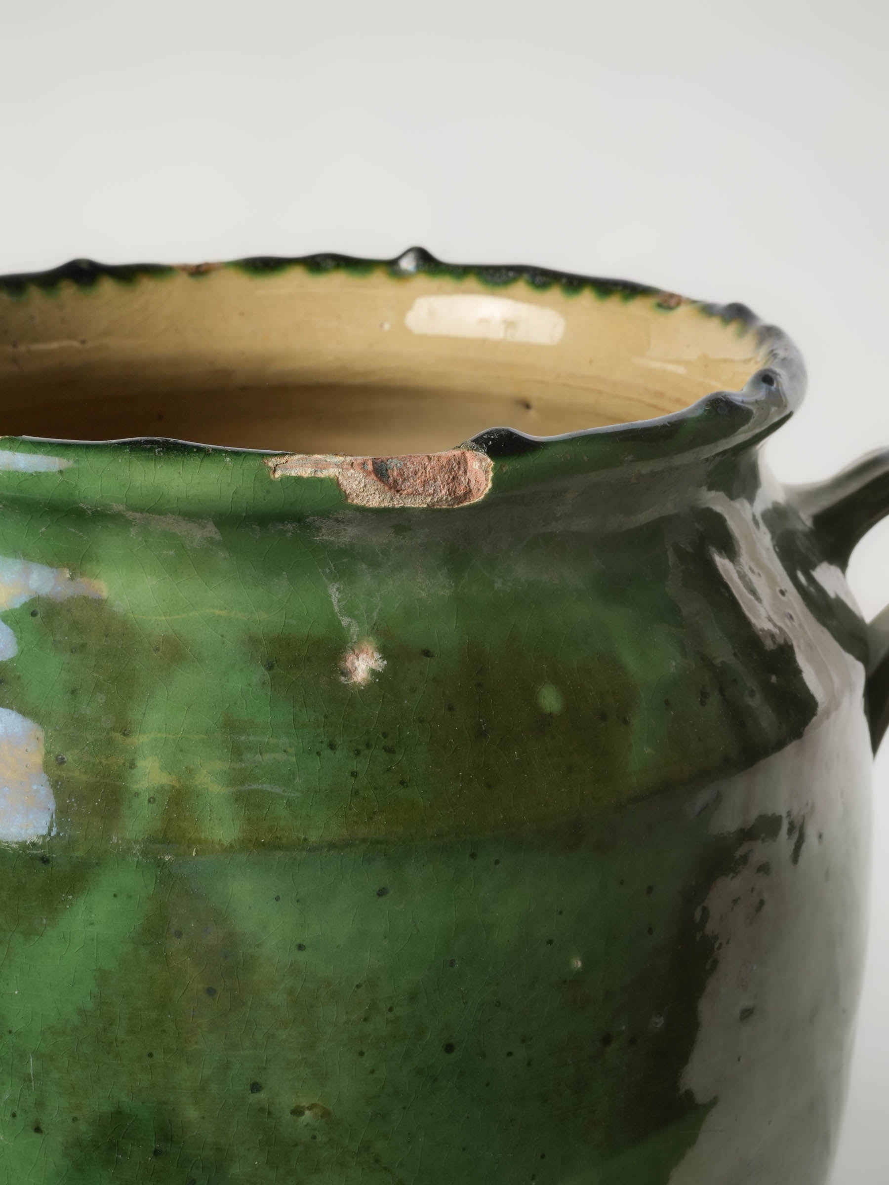 Asymmetrical fire-speckled ceramic