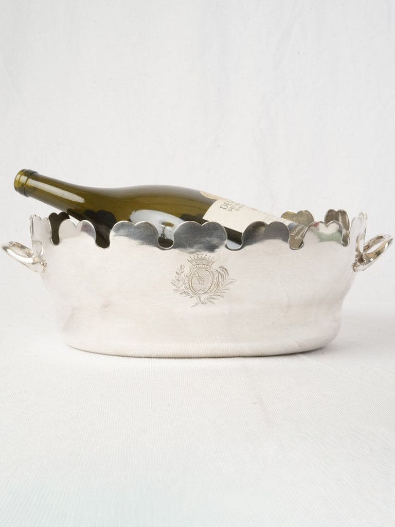 Elegant scalloped-rim wine cooler