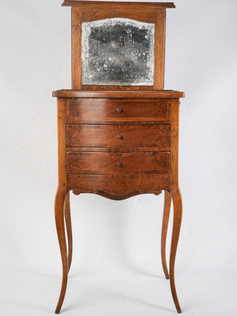 Sculptural walnut dressing table