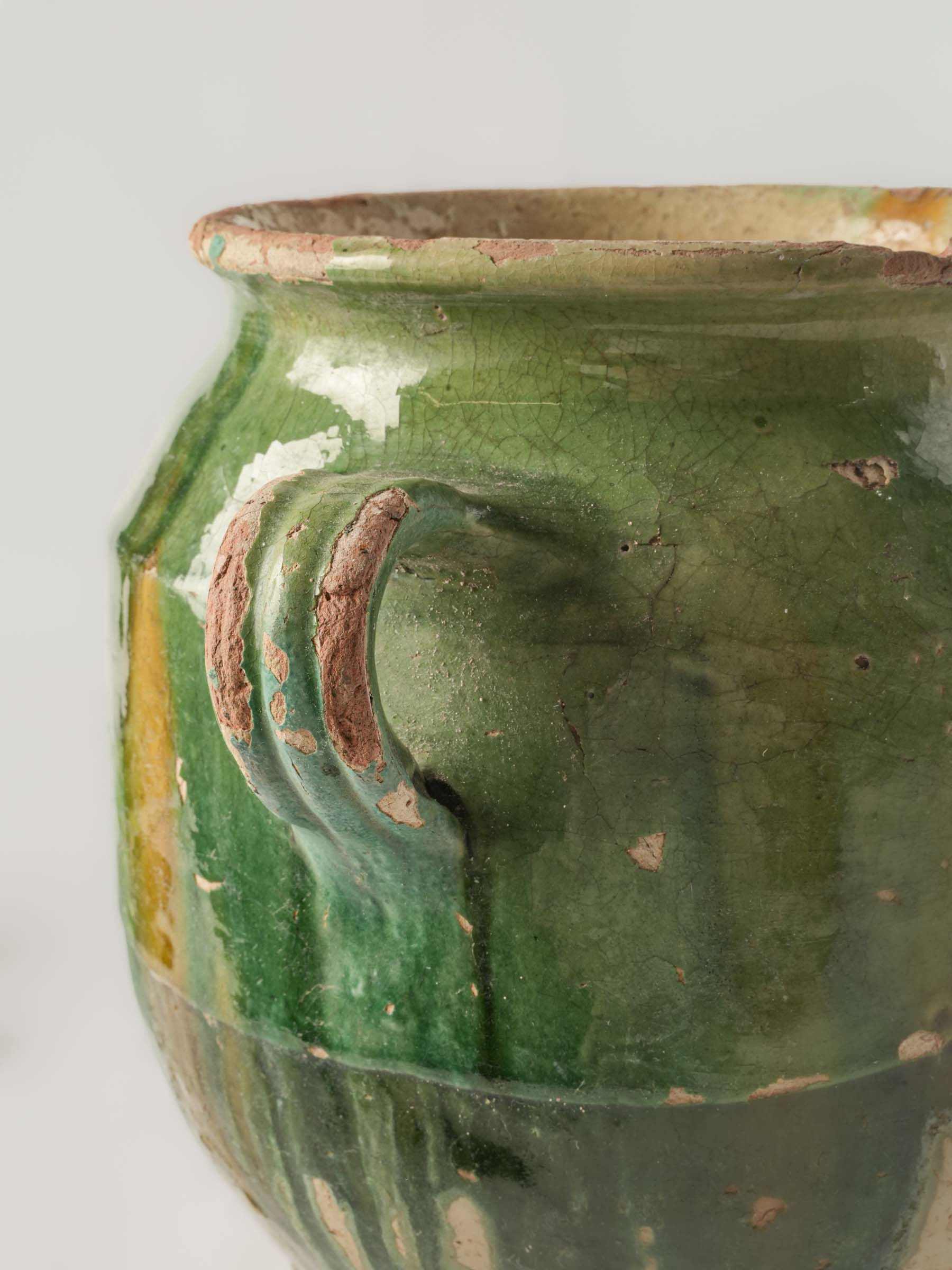 Artistically glazed French pottery piece