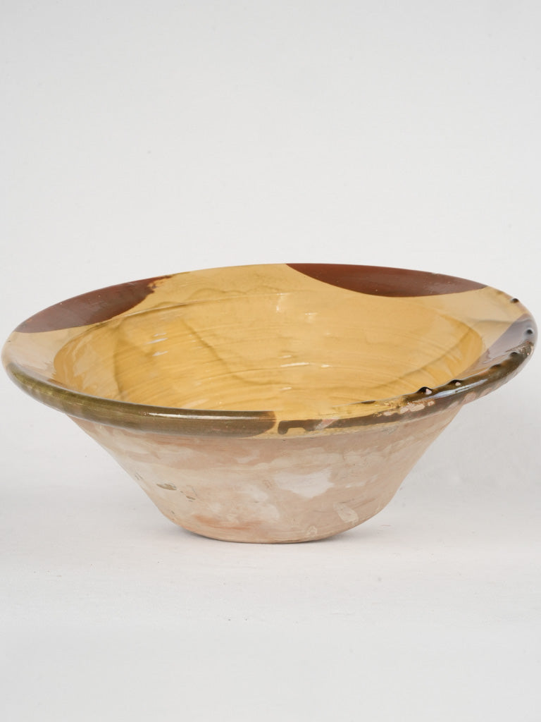 Antique Spanish terracotta mixing bowl