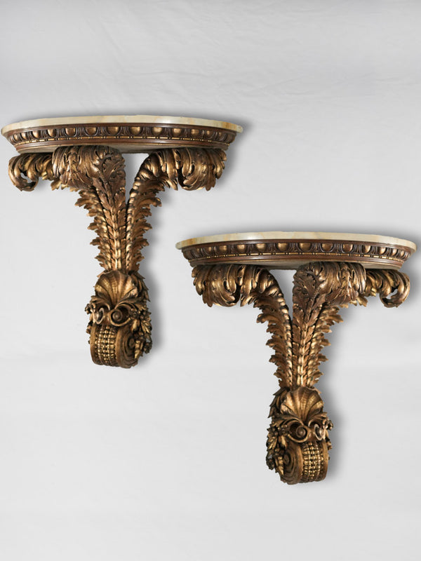 Gilded English Wall Consoles Pair