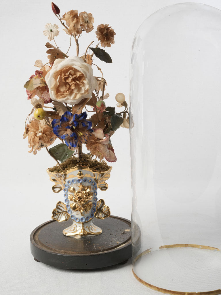 Vintage porcelain vase with flowers
