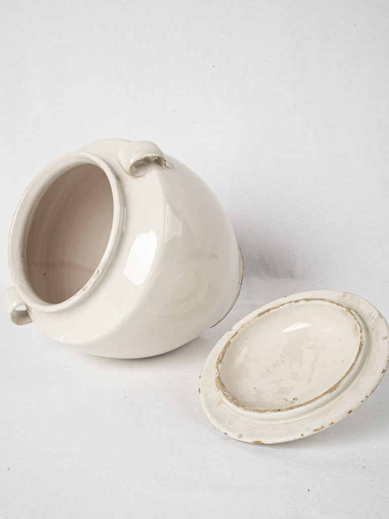 Rustic white glazed preserving vessel