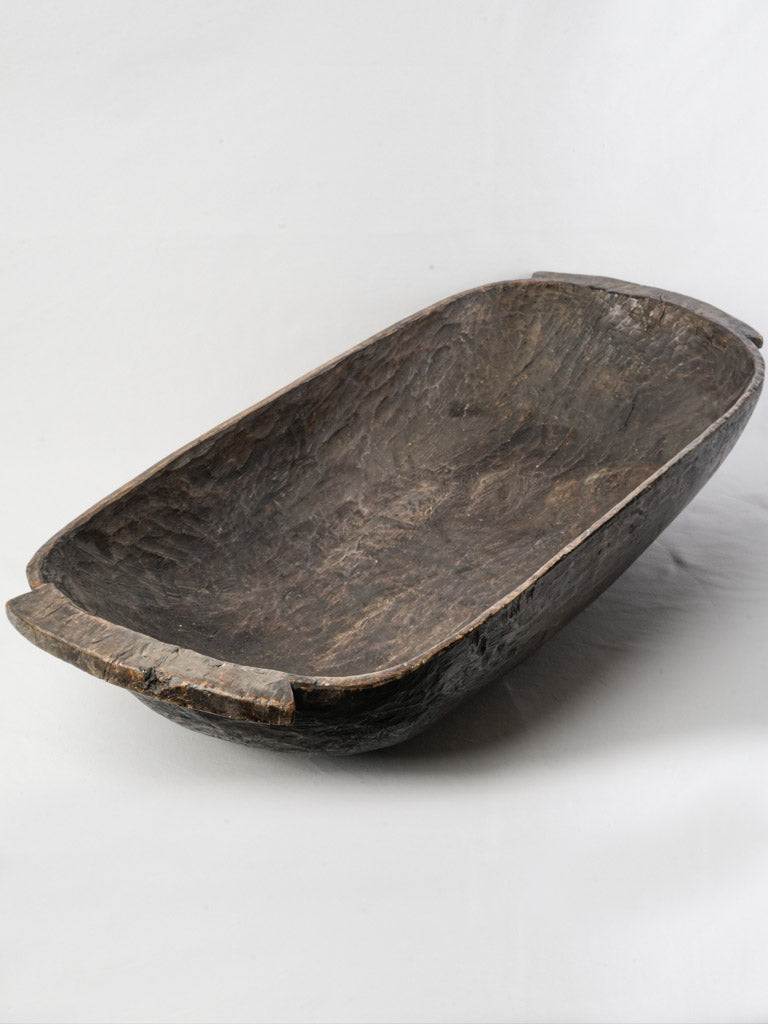 Antique rustic wooden dough bowl