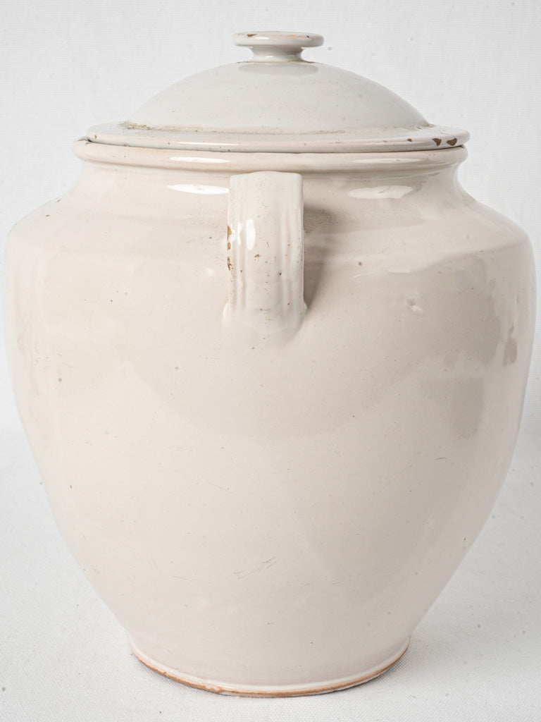 Aged, glazed French terracotta crock