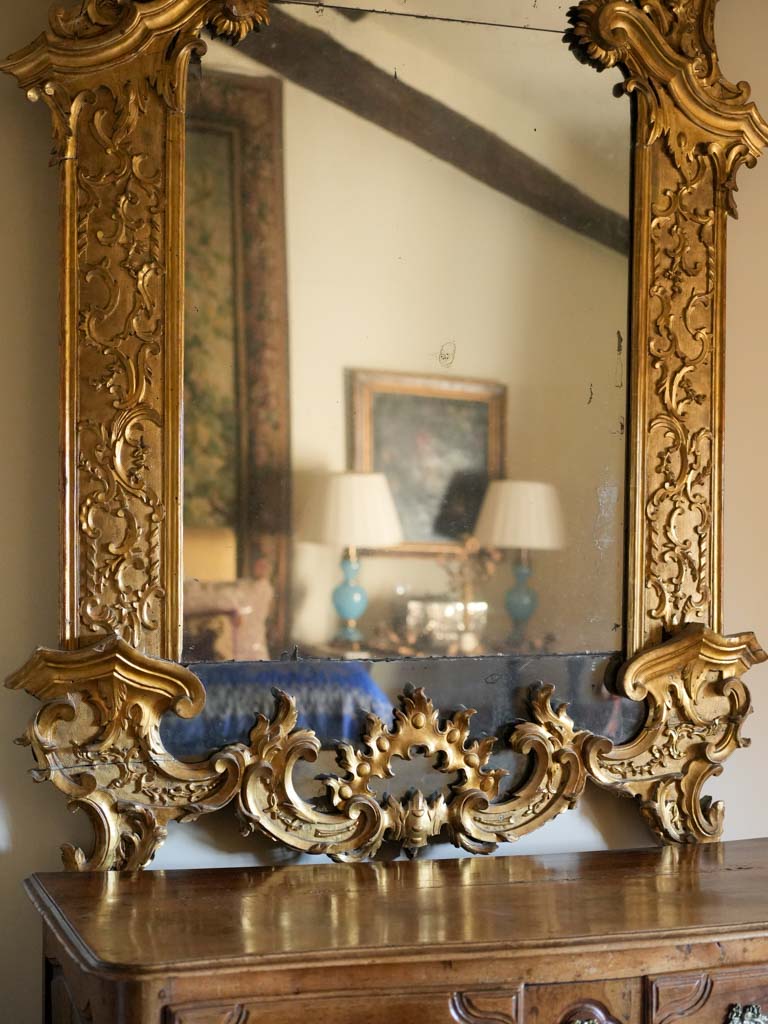 Opulent, antique, gilded mirror