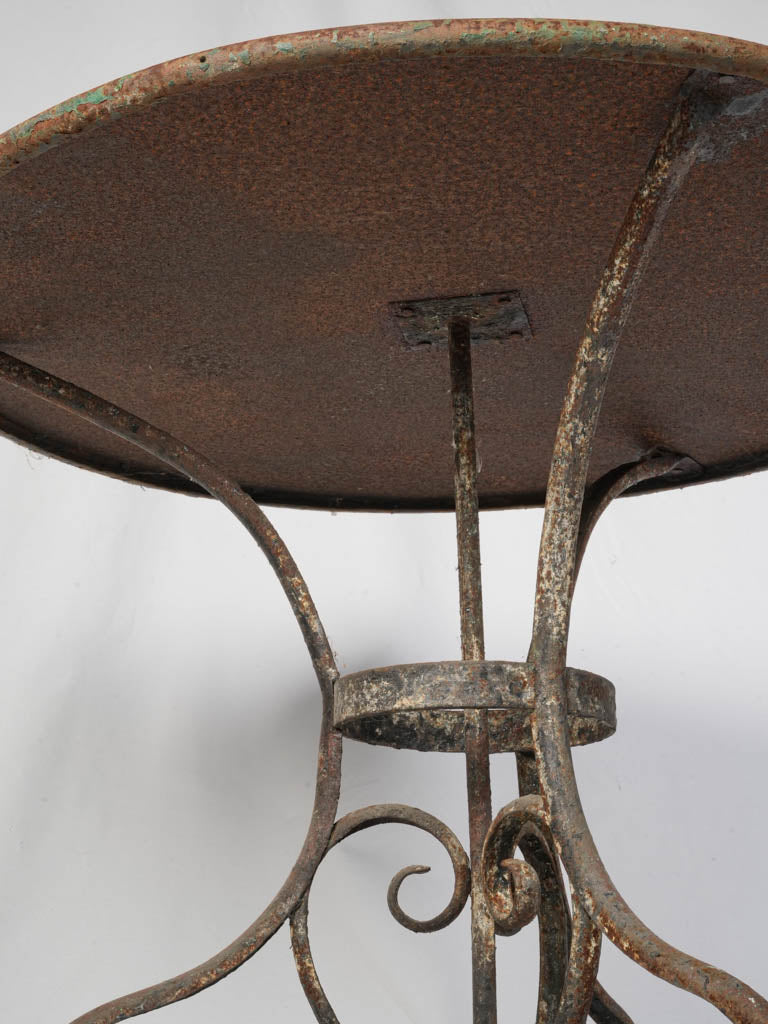 Late 19th Century French Arras Wrought and Cast Iron Outdoor Table w/ Scrolling Legs and Lion Paw Feet - 26" x 31"