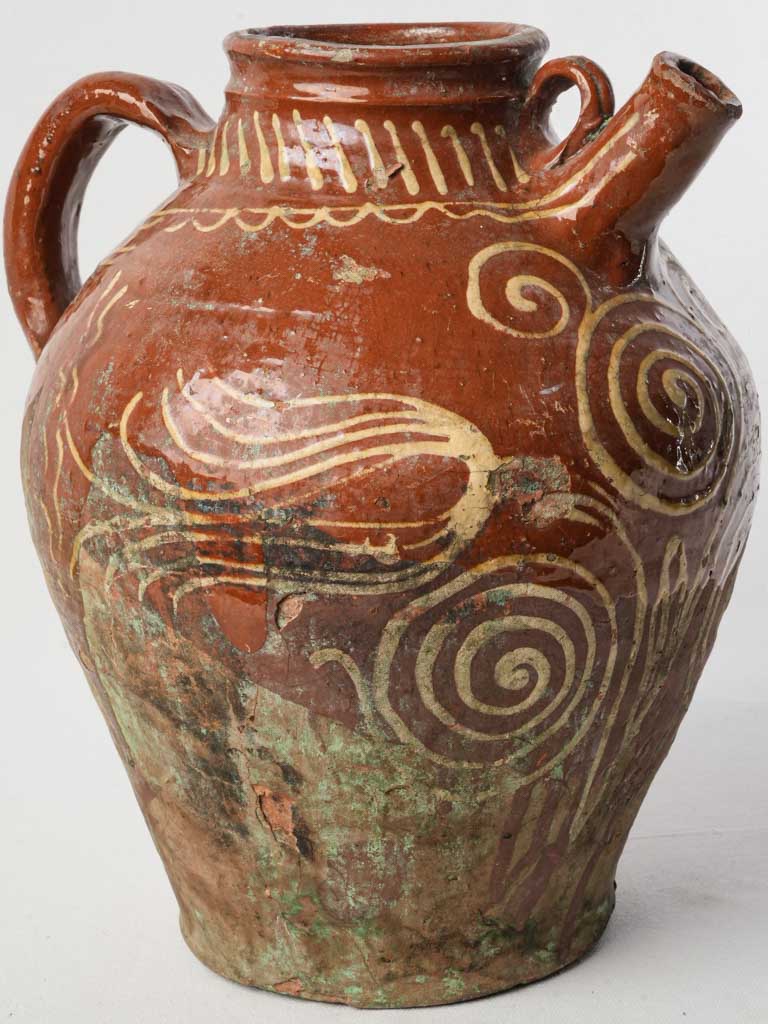 Antique terracotta Burgundy jar.