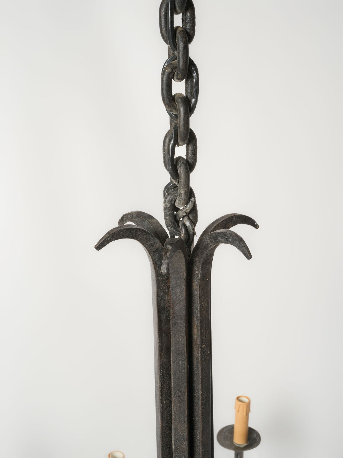 Hand-forged twelve-light chandelier