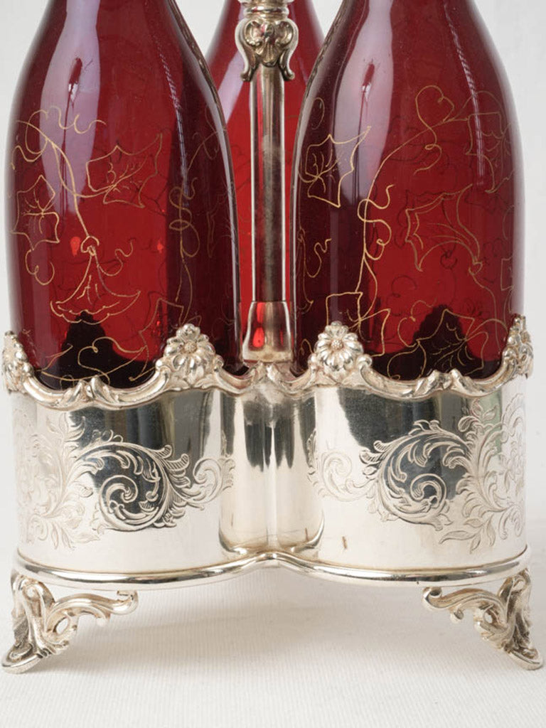 Substantial silver-plated glassware