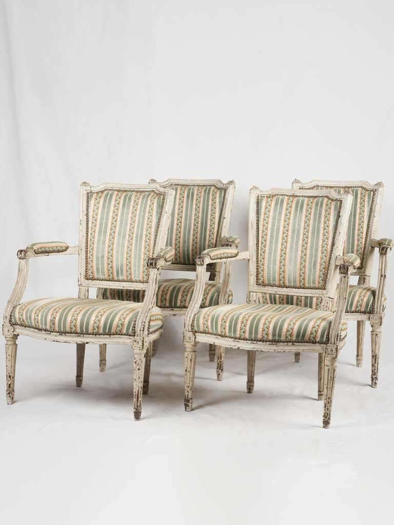 Set of 4 Louis XVI square back armchairs