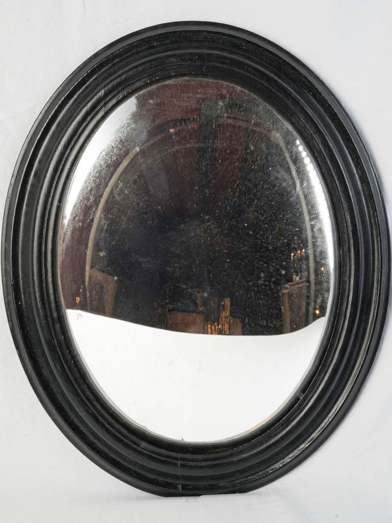 Lacquered wood black frame mirror