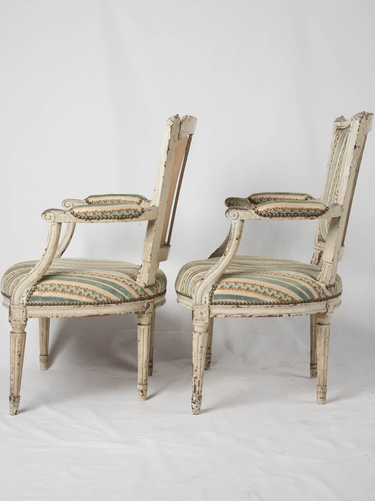 Set of 4 Louis XVI square back armchairs
