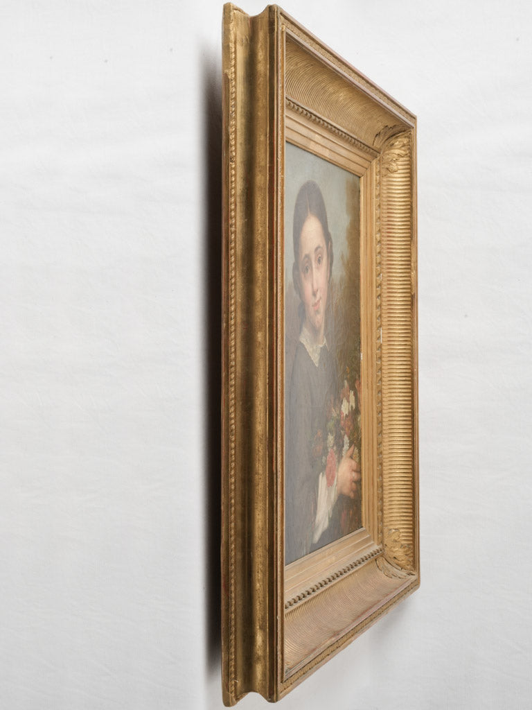 Delicate aged sister canvas piece