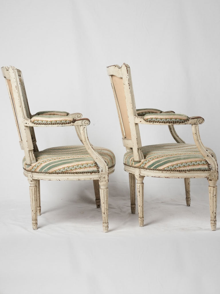 Set of 4 Louis XVI square back armchairs