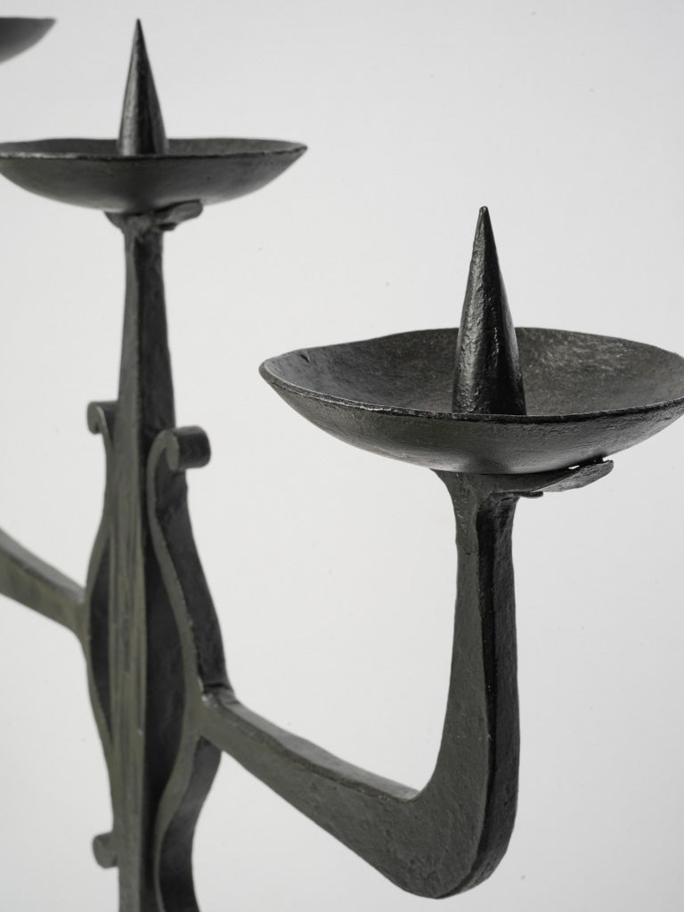 Sculptural mid-century iron centerpiece