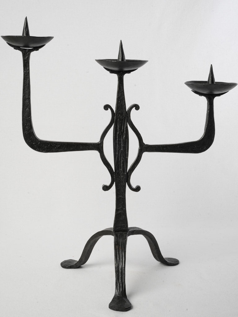 Elegant vintage wrought iron candelabra