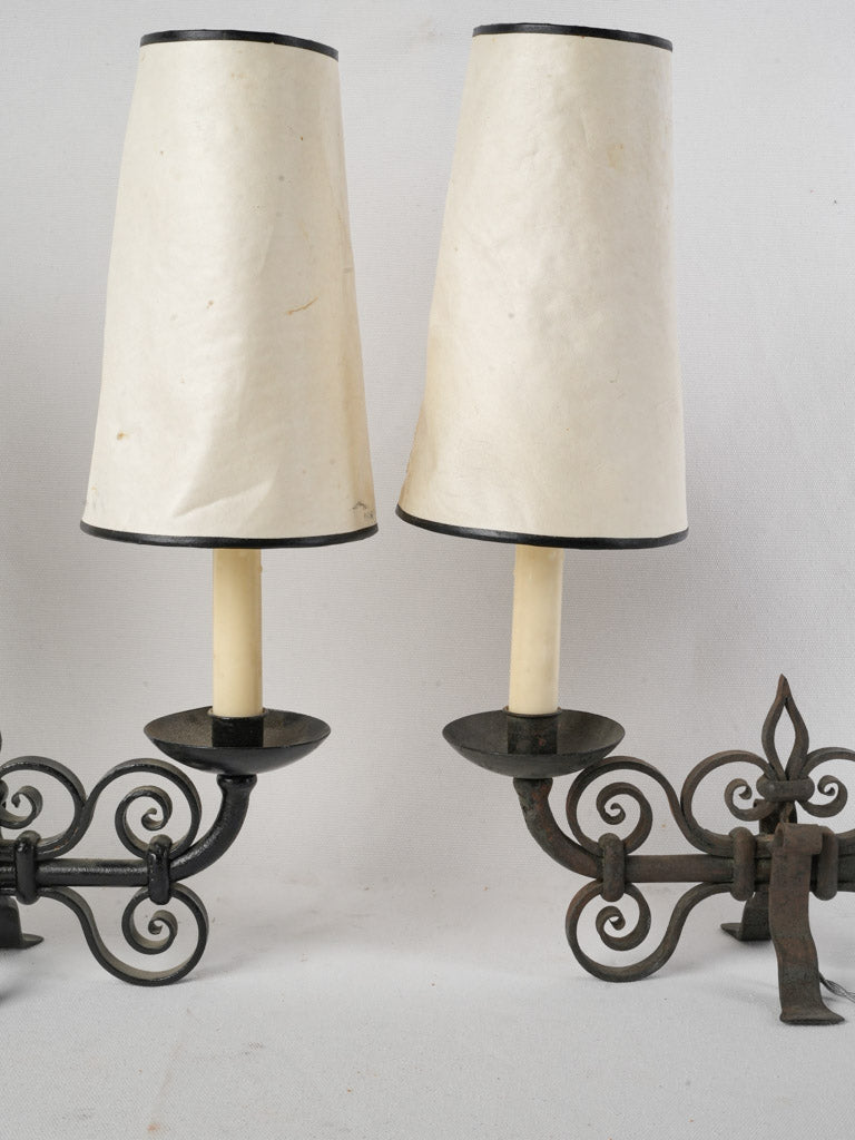 Original creamy conical-shade lamps  