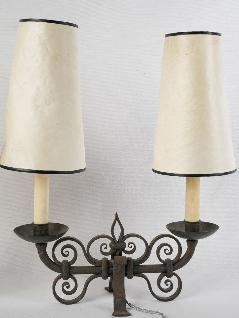 Patina-finished French country lamps  