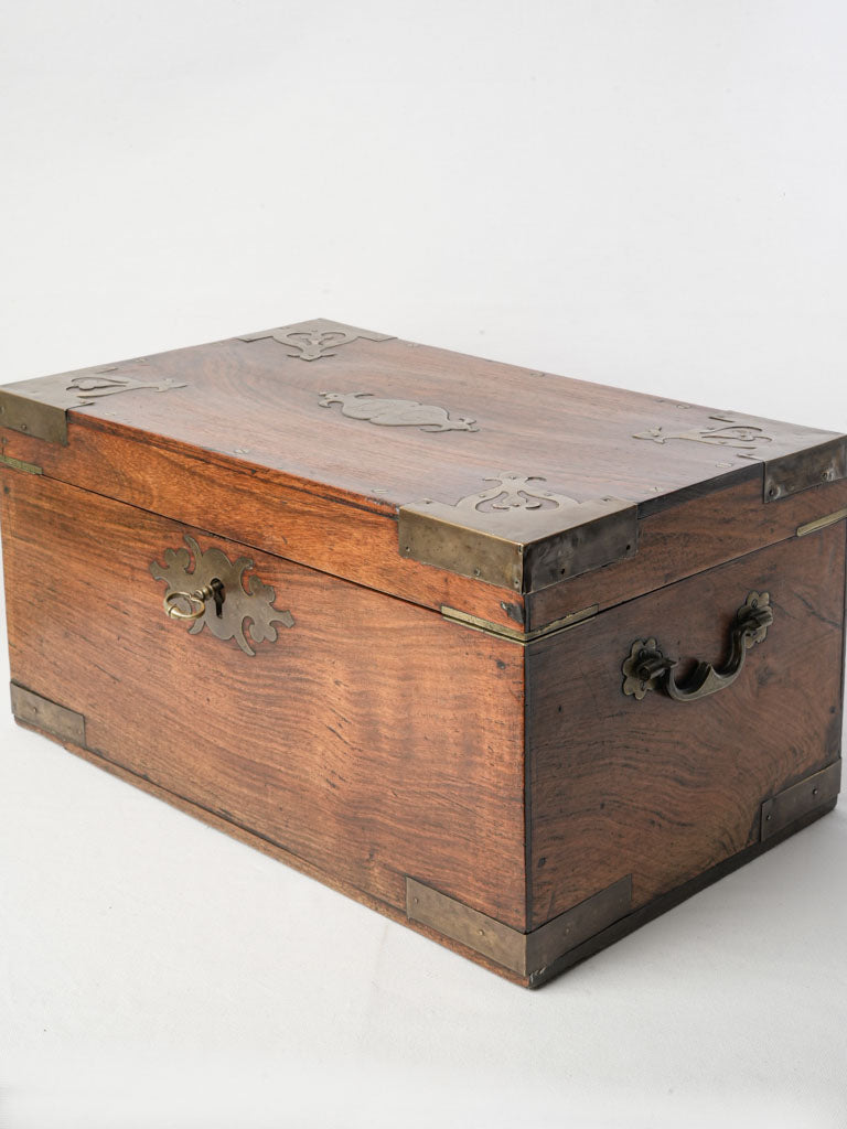 Antique mahogany maritime chest