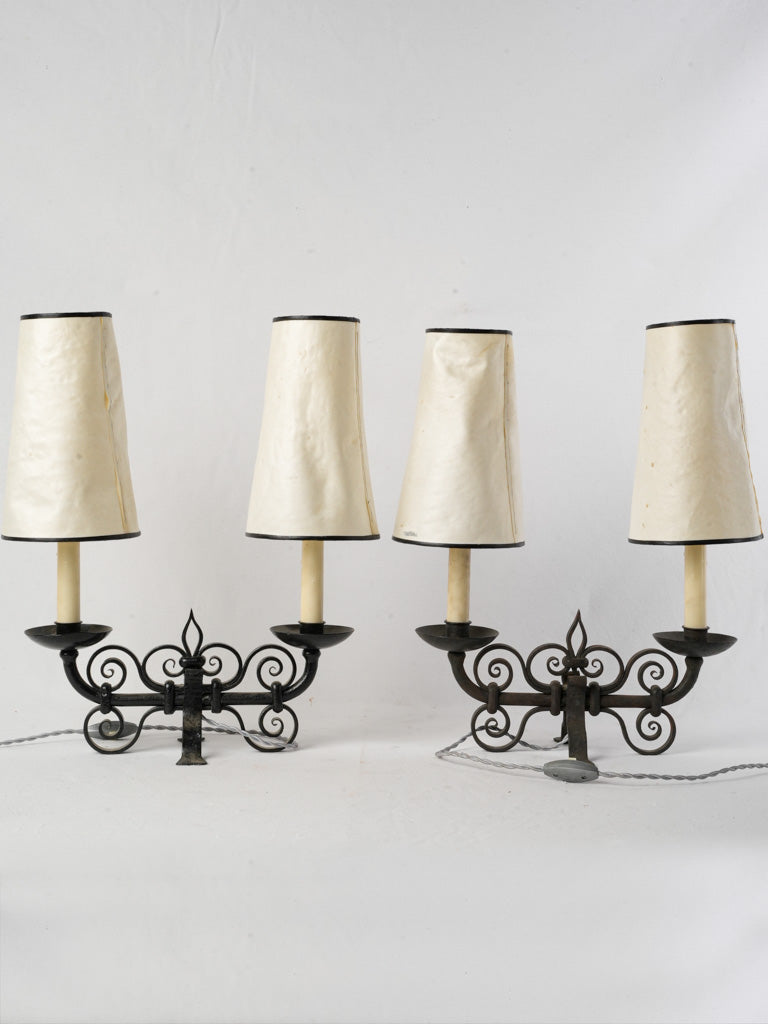 Handcrafted iron Gothic revival lamps  