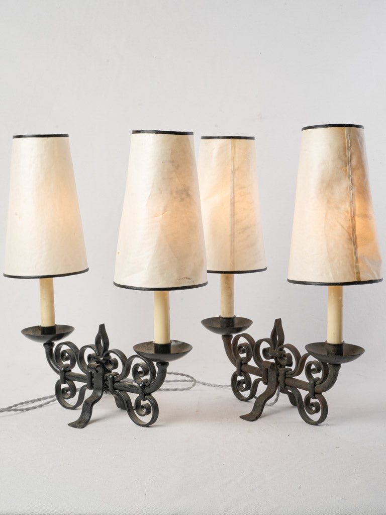 Rustic mid-century table lamps  