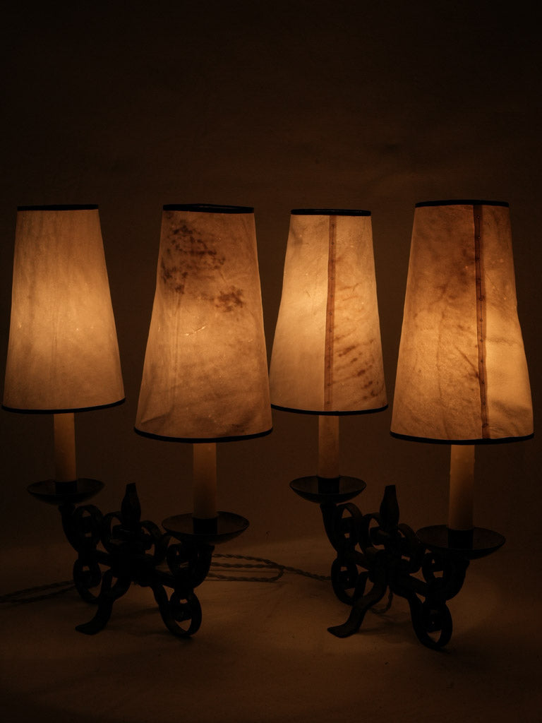 Unique mid-century ironwork lamps  