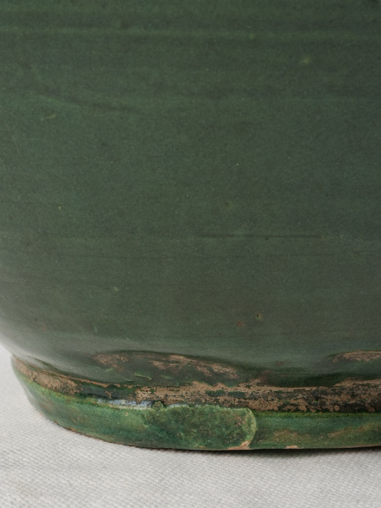 Unique sculptural deep green jug