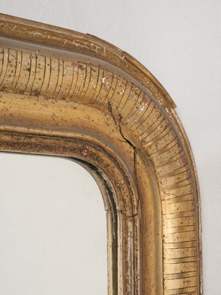 Timeless warm patina framed mirror  