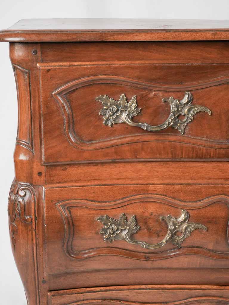 Elegant scrolled feet walnut commode