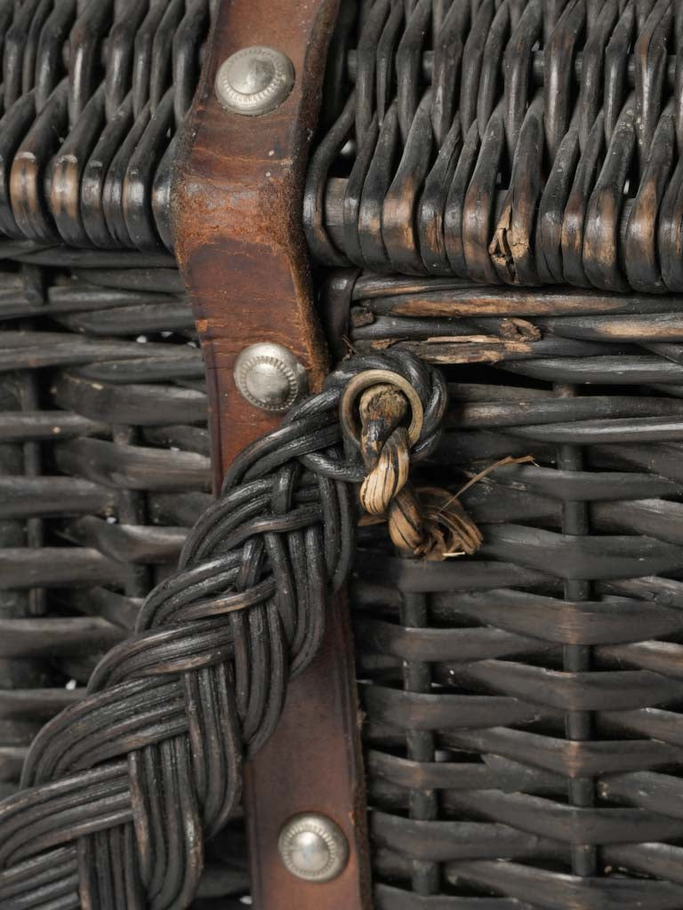 Classic antique French wicker picnic hamper