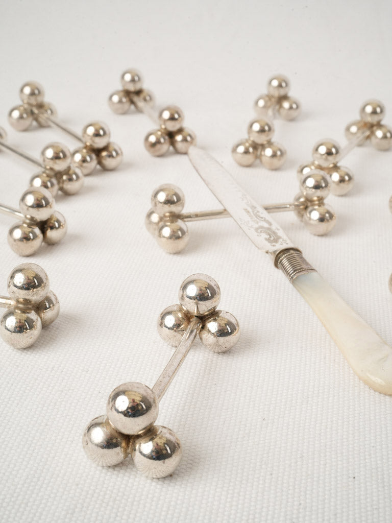 Twelve Mid 20th Century French Silver-Plated Boule Knife Rests - 3¼"