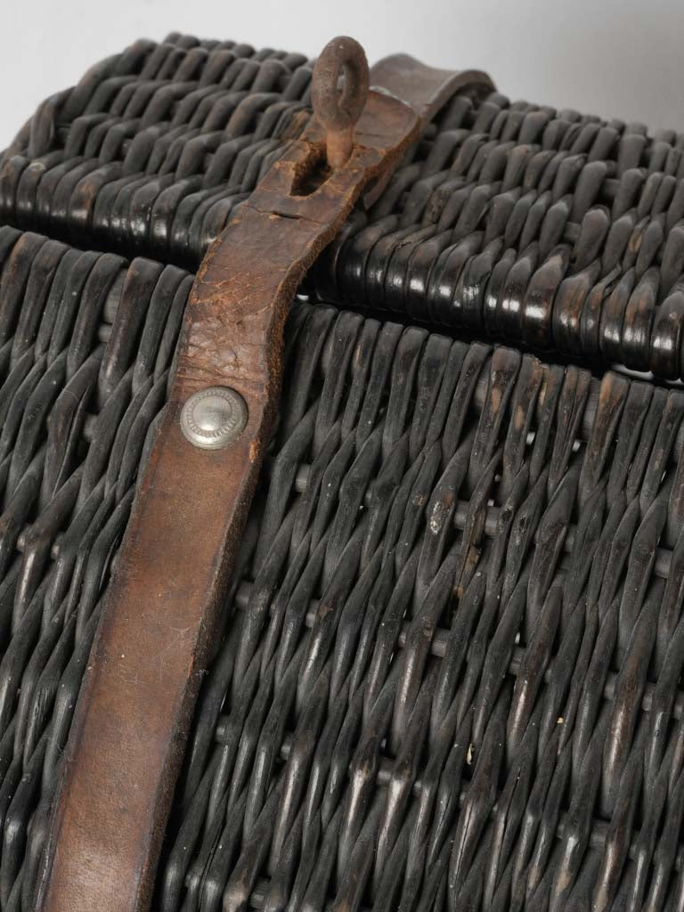 Delicate black wicker market tote