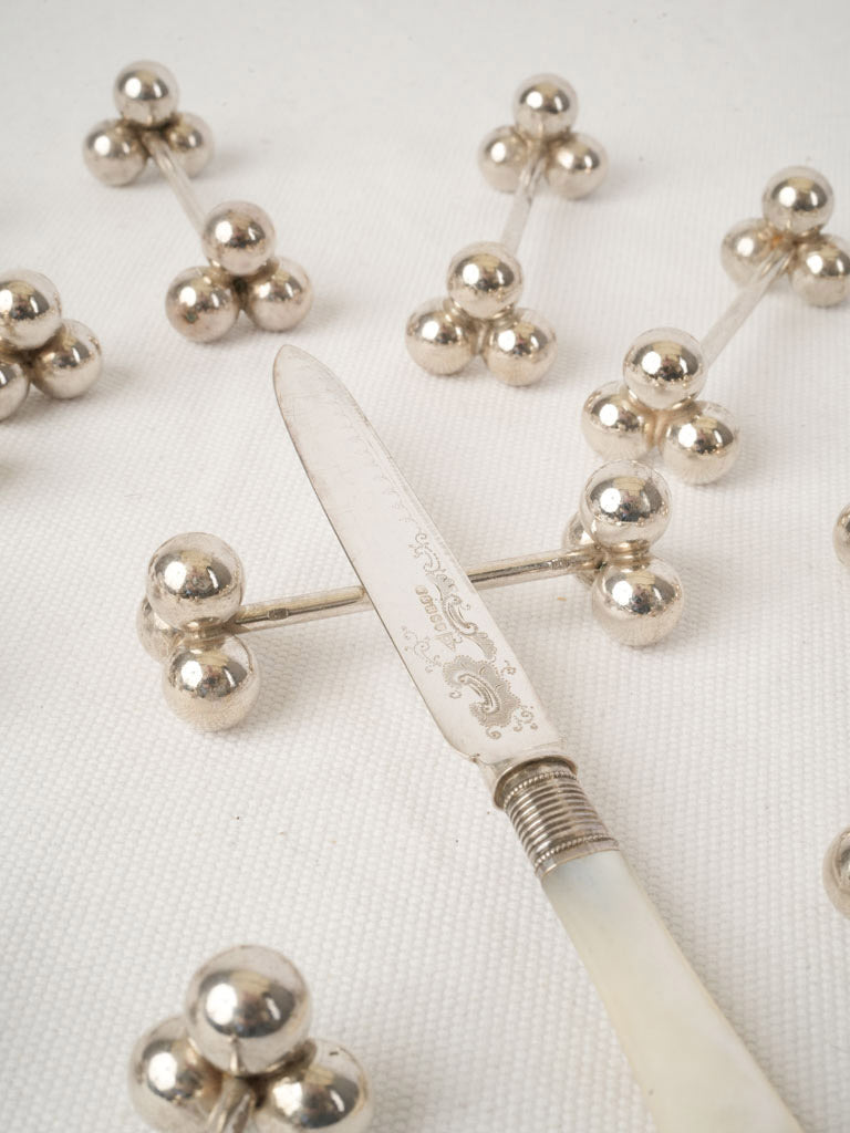 Twelve Mid 20th Century French Silver-Plated Boule Knife Rests - 3¼"