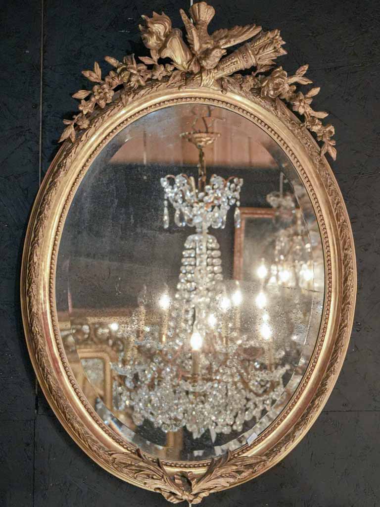 Vintage neoclassical mercury glass mirror