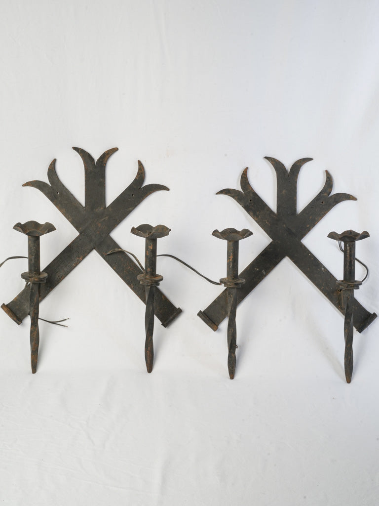 Antique 1950s wall light fixtures