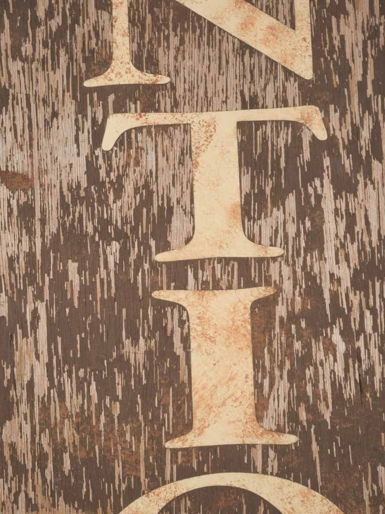 Weathered, Vintage, Antique, French, Provenance, Double-Sided, Wooden Sign