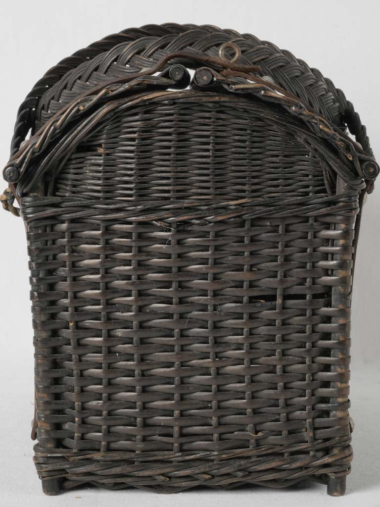 Authentic antique French woven market bag